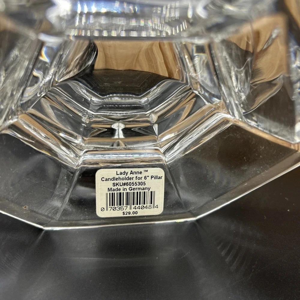 Gorham Crystal Lady Anne Pillar Candle Holder / Candy Dish